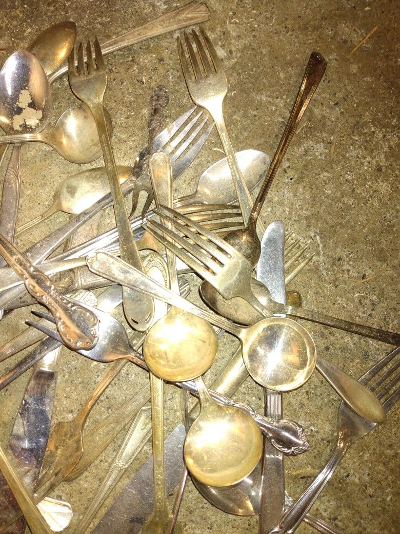 Box Of Cutlery Utensils Old Stuff