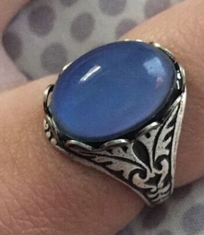 Antique silver colored mood mood ring size 4