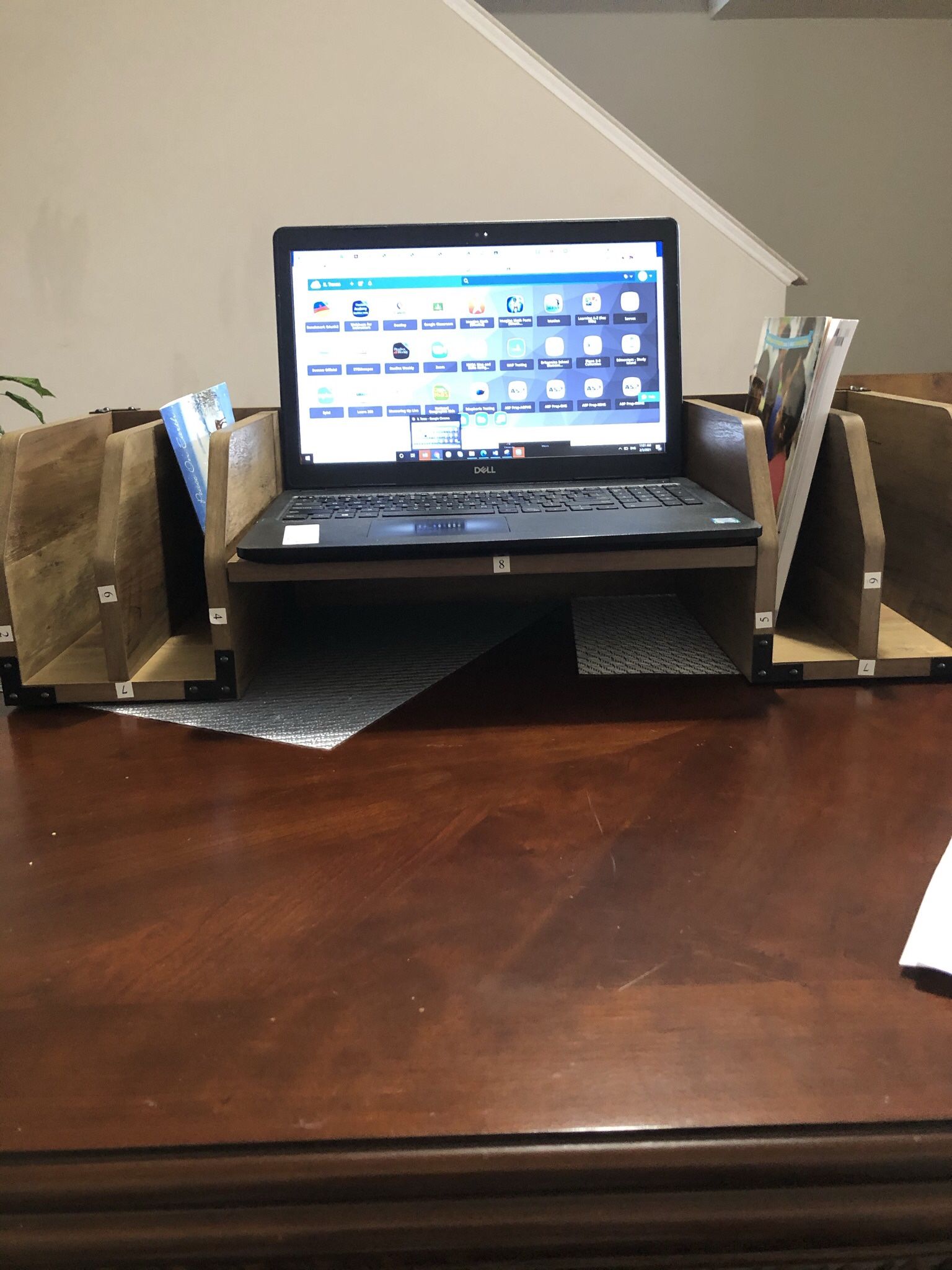 Cumputer Rustic Wood Desktop Organizer