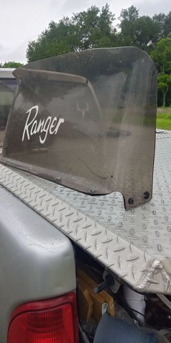 Two Ranger Boat Windshield Smoked Color And Wood Glove Box Cover With Keys  Thumbnail