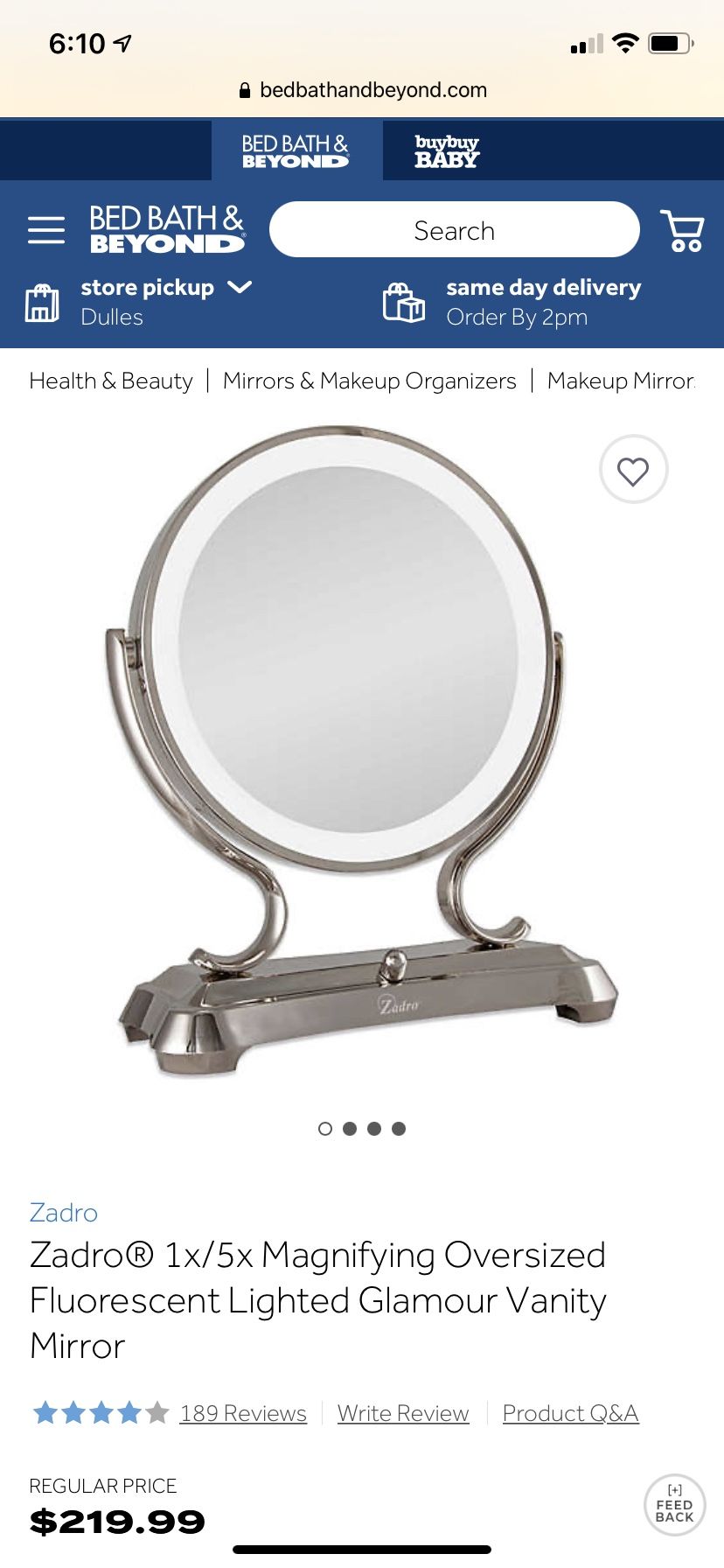 Lighted Makeup Mirror