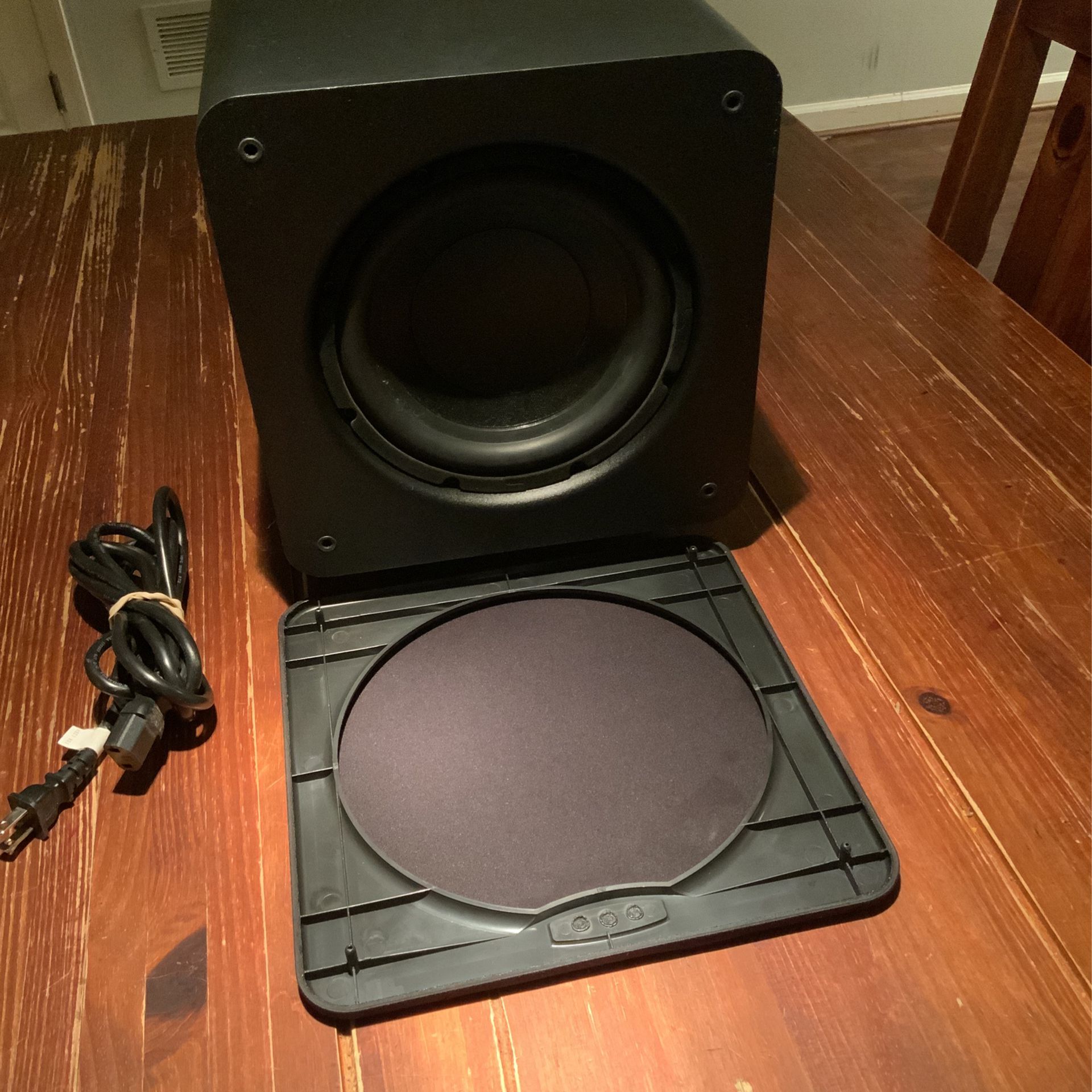 Polk Audio PSW111 8" Powered Subwoofer - Power Port Technology | Up to 300 Watt Amp | Big Bass in Compact Size | Easy Setup with Home Theater Systems 