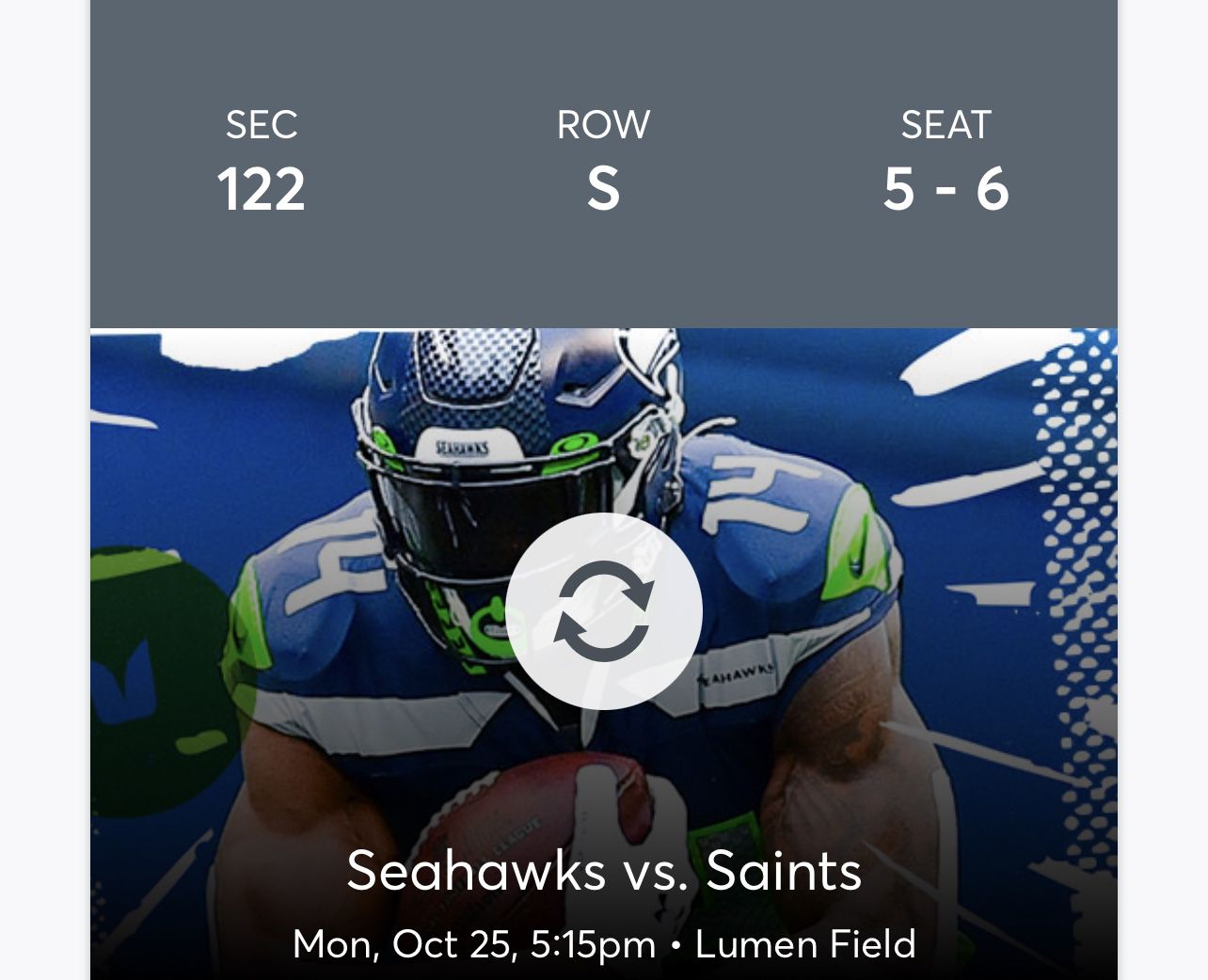 Seattle Seahawks VS New Orleans saints Monday Night Football 10/25/2021