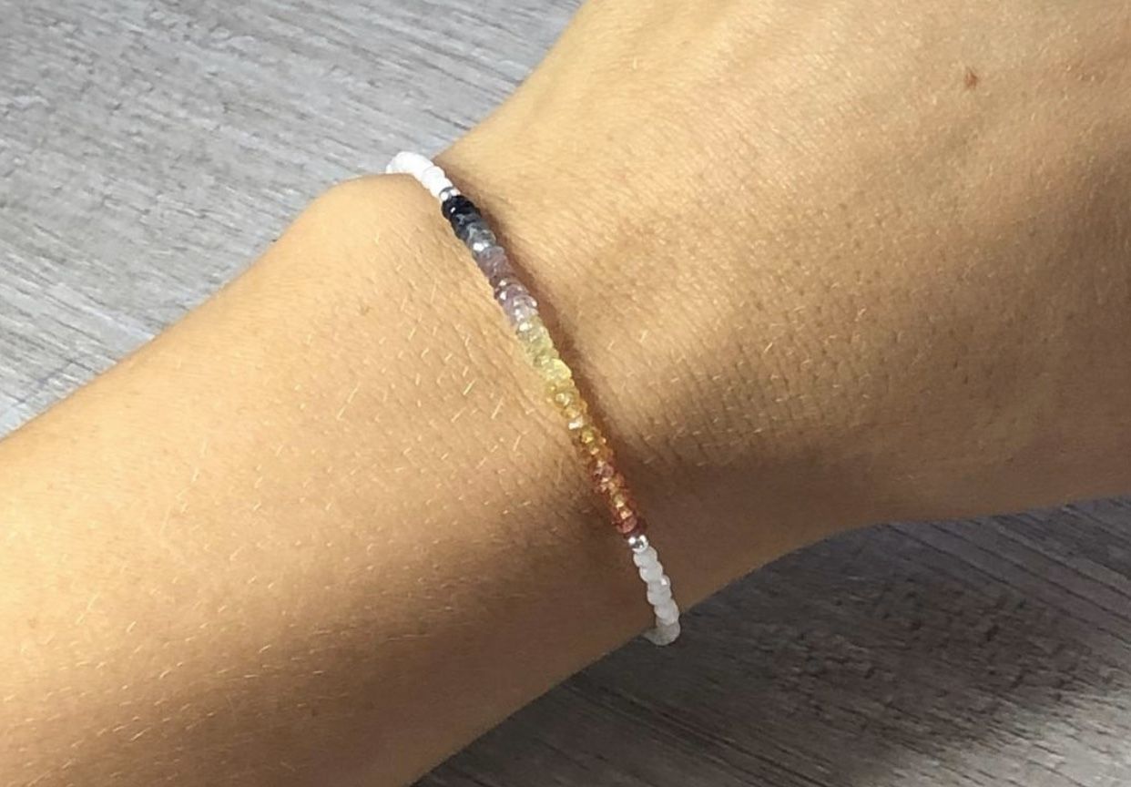 NEW Rainbow Shaded Sapphire & Moonstone Bracelet