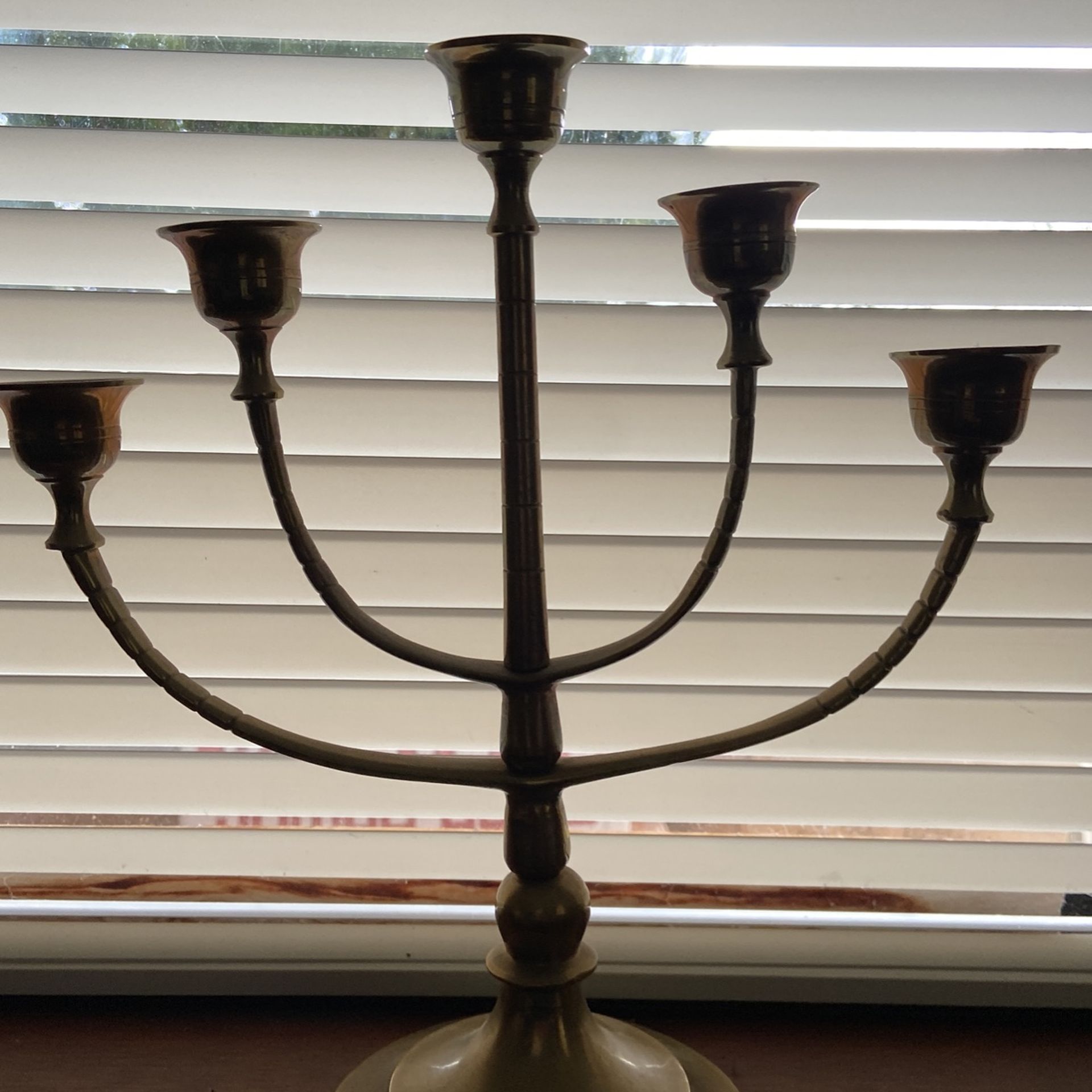 5 Candle Candelabra Brass 10” MCM