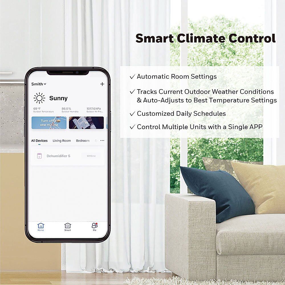 Honeywell 10,000 BTU Smart Wi-Fi Portable Air Conditioner, Dehumidifier & Fan