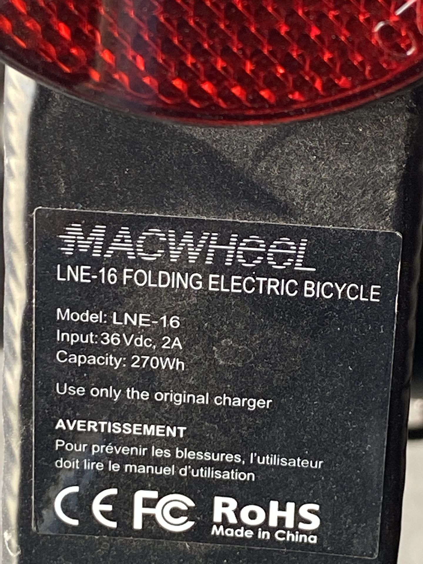 Electric Folding MacWheel LNE-16 Bike w/Chargers