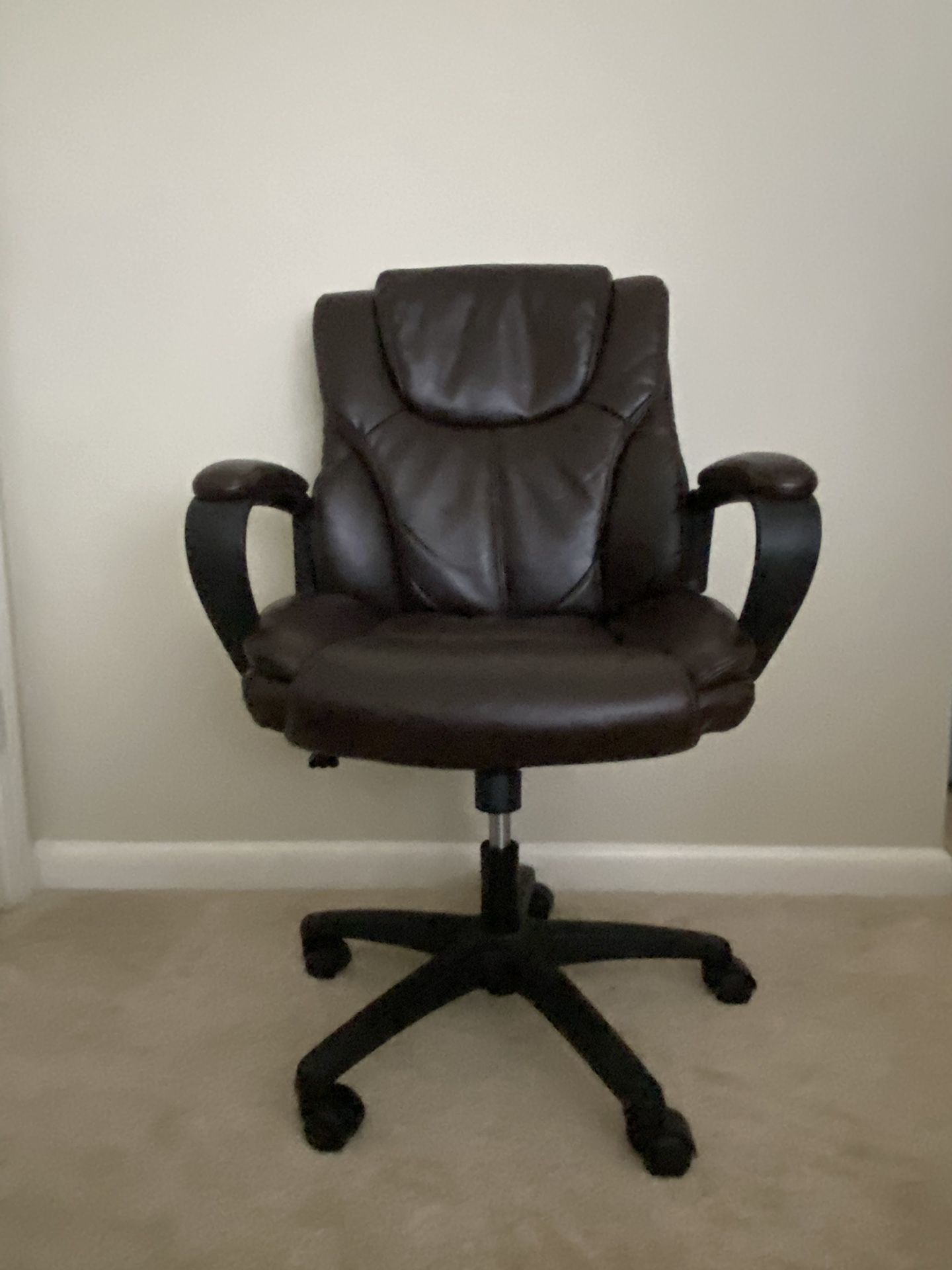 Office Chair (Dark Brown with Wheels)