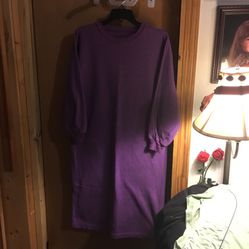 Women’s Long Purple Sweatshirt/pajamas Sz Small Thumbnail