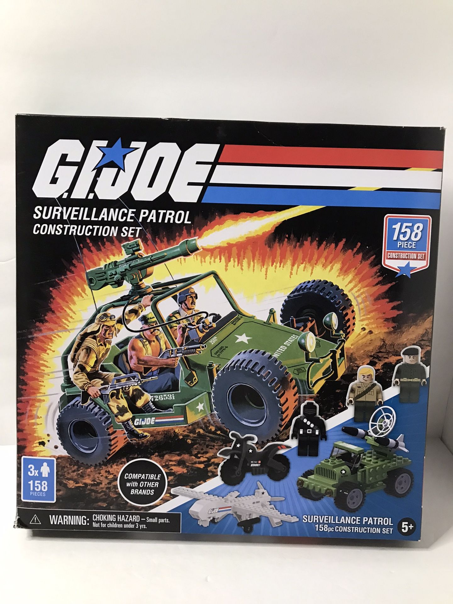 G.I.JOE SURVEILLANCE PATROL CONSTRUCTION BUILDING SET • 158 PIECES CONSTRUCTION SET 3X MAN 5+