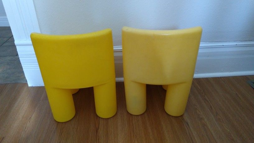 Little Tikes Vintage Yellow Chunky Chairs Pair