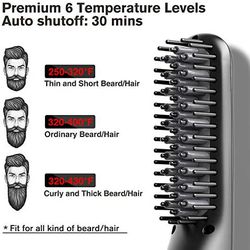Beard Straightener for Men, Beard Straightening Comb, Heated Hair Straightener Brush for Men and Women, Beard Brush Straightener, Adjustable Temperatu Thumbnail