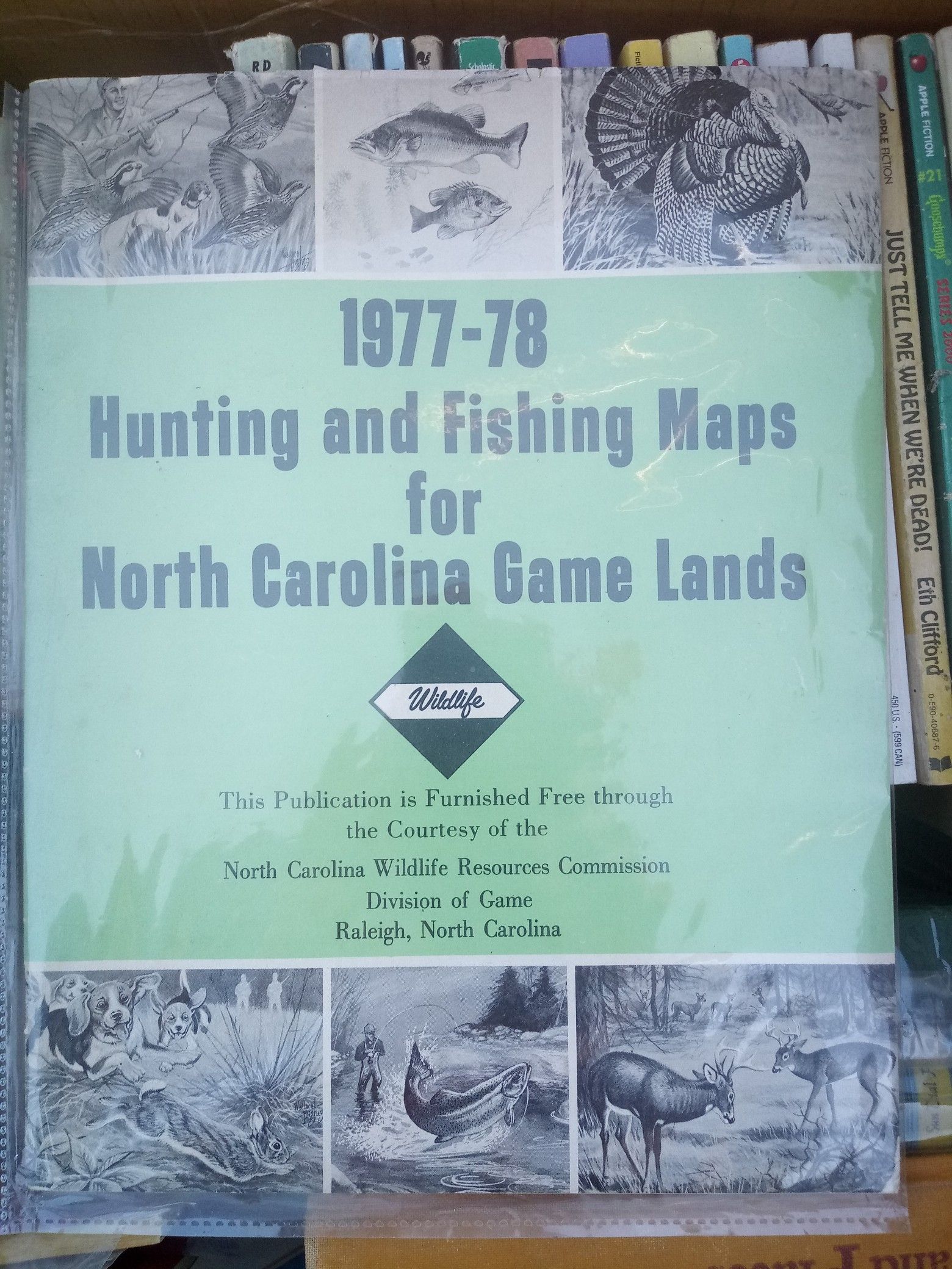 1977 78 HUNTING AND FISHING MAPS FOR NORTH CAROLINA GAME LANDS for