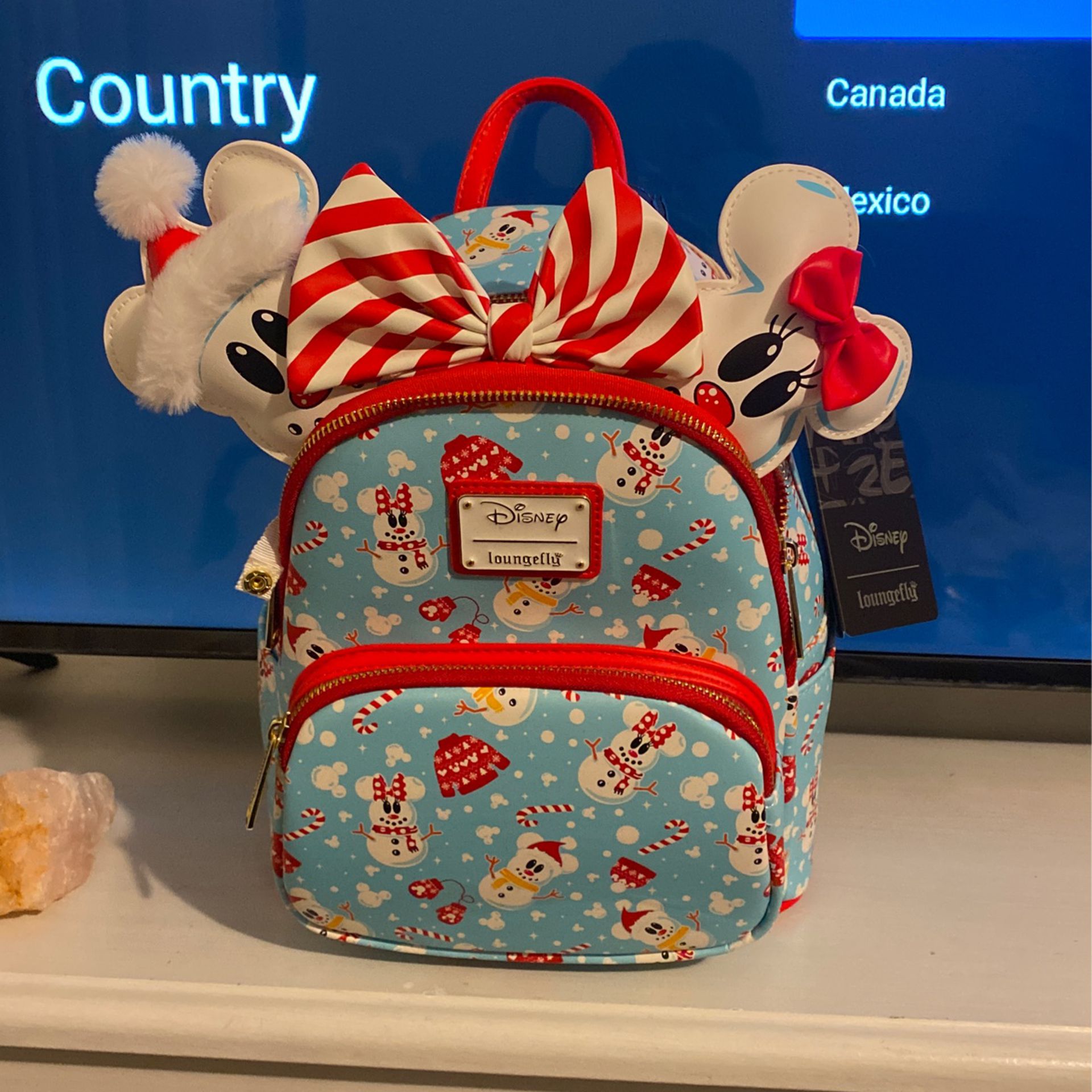 Loungefly Disney Exclusive Holiday Bag With Mickey Christmas Ears 