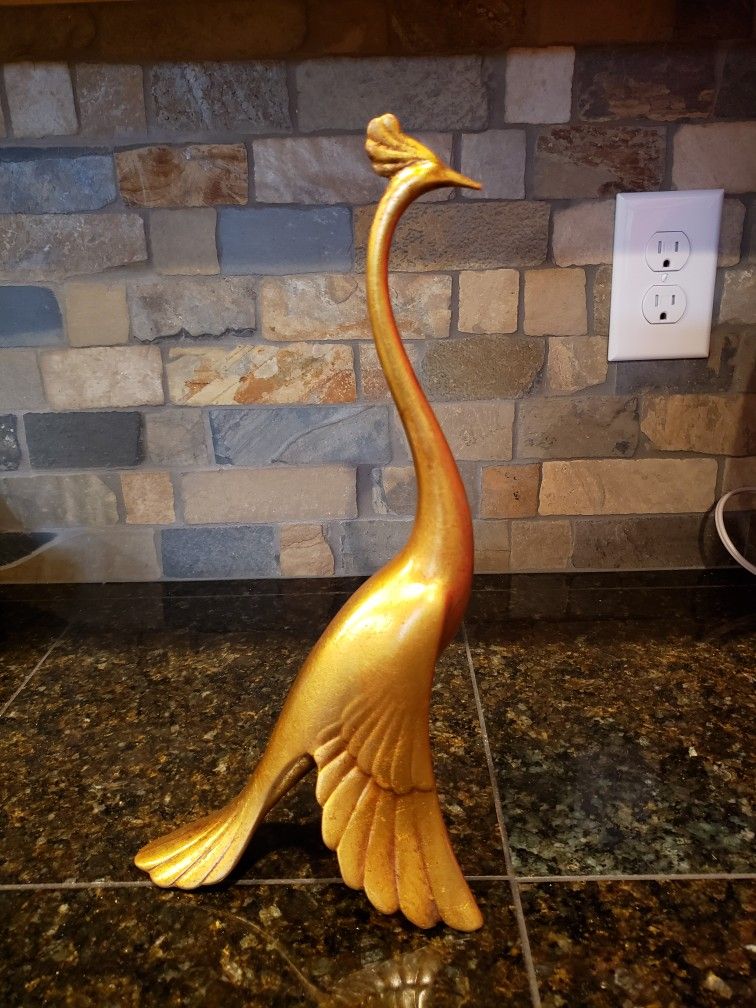 Anthony Freeman Gold Leaf Peacock Figurine