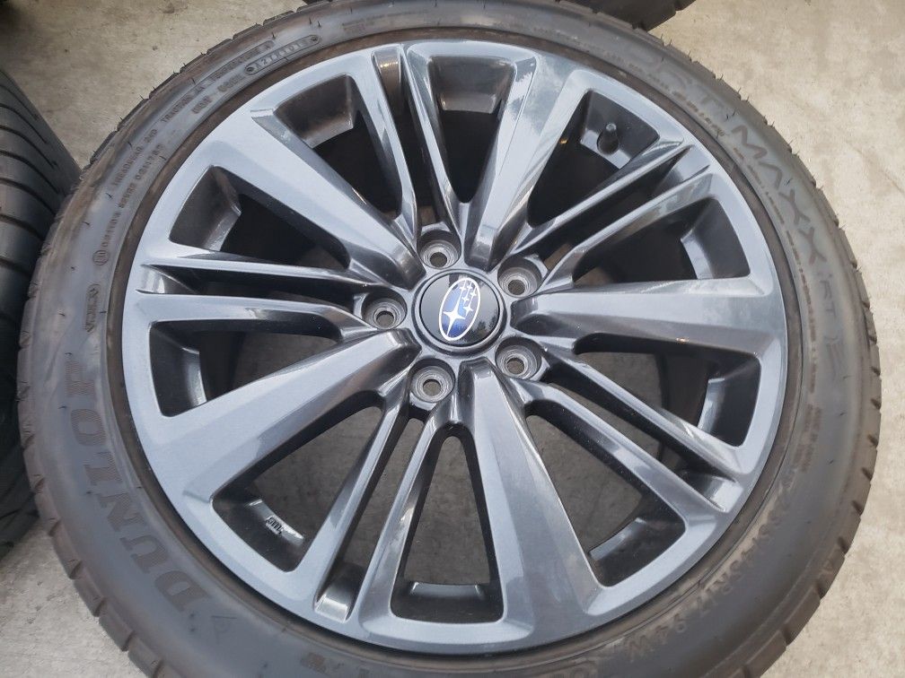SUBARU WRX STI 17"INCH WHEELS WITH SPORT MAXX DUNLOP 235/45/17 TIRES