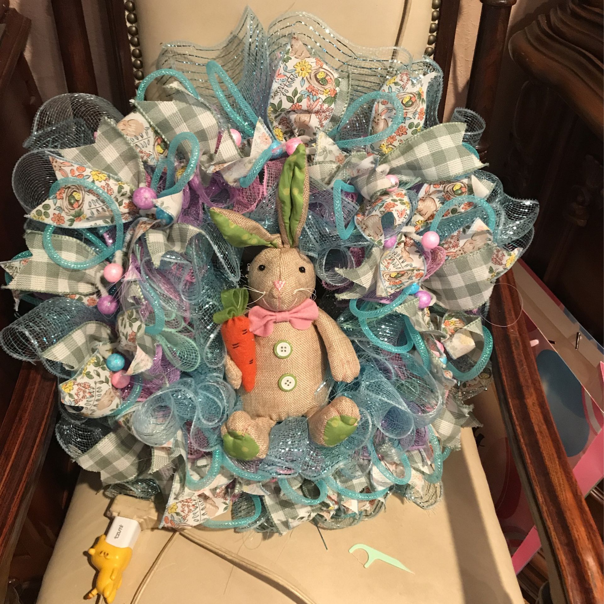 Easter Wreath  And Easter Table Center Piece