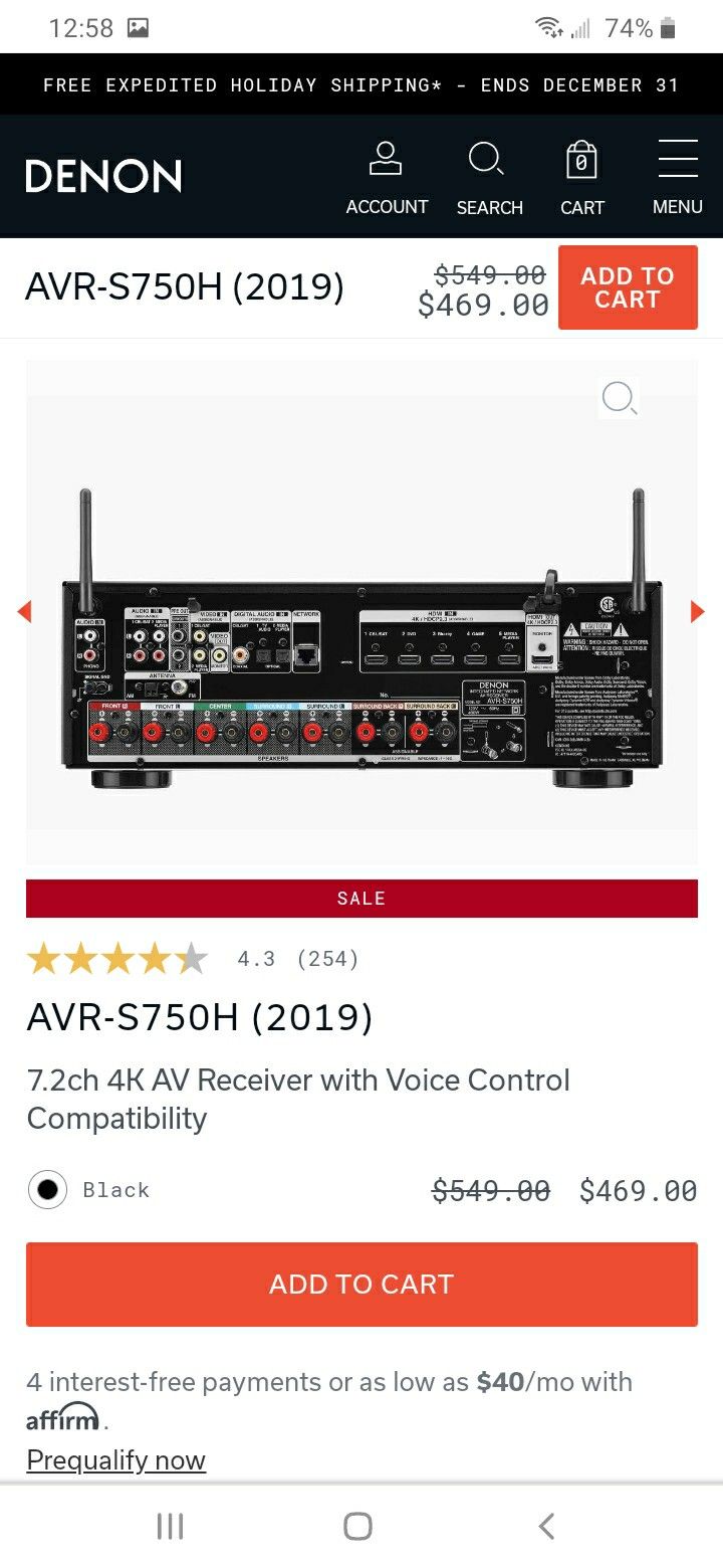 Denon S750h Atmos DTX 7.2
