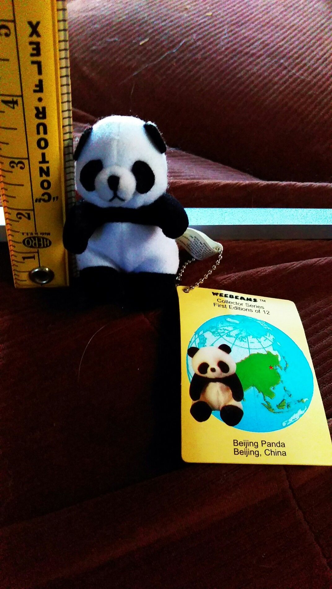 Beijing Panda Bean Bag Key Chain Princess Soft Toy WEEBEANS Collector FOB