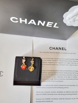 Chanel Red Heart ❤️ Earrings Thumbnail