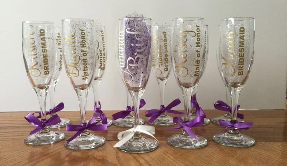 Wine Glass Customized Any Color For Birthday Bachelorette Bridal Shower