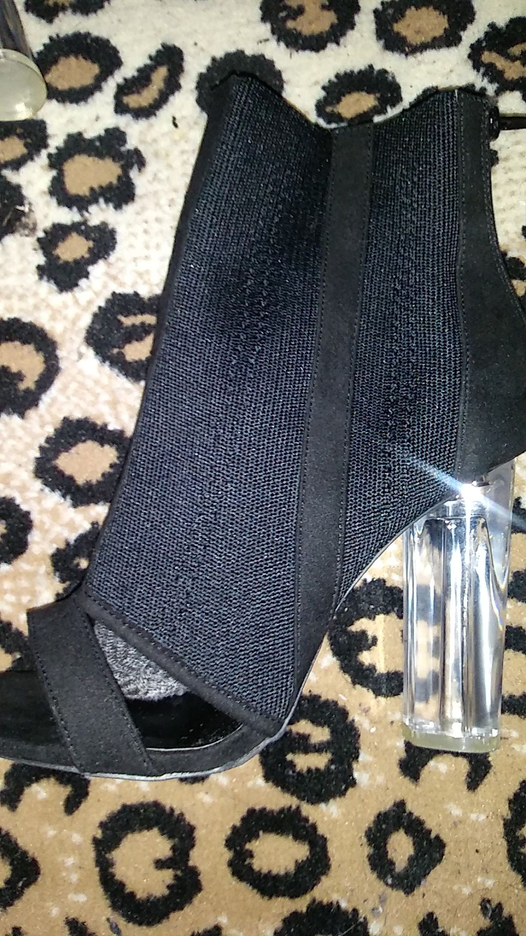Open toe clear heel