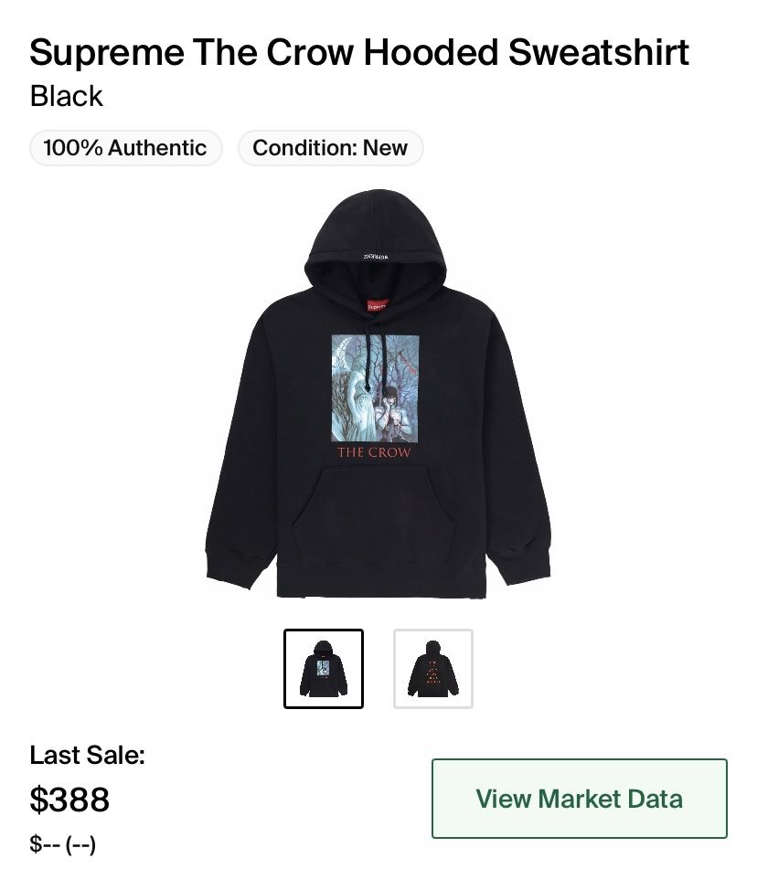 Supreme x The crow hoodie