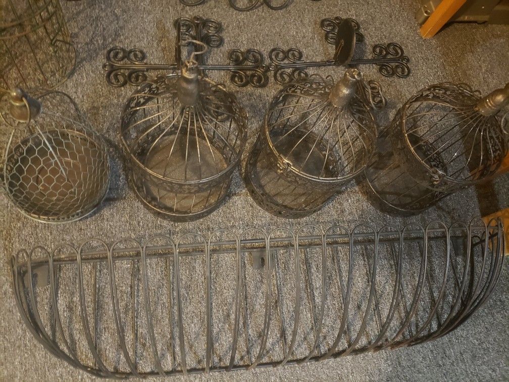 Candle holders, hangers, and wall mounted planter.