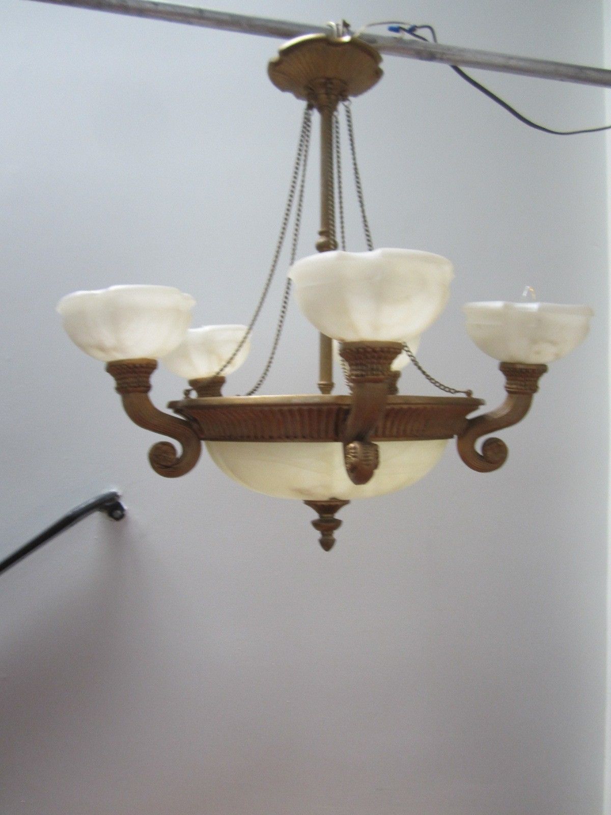 Vintage style alabaster chandelier