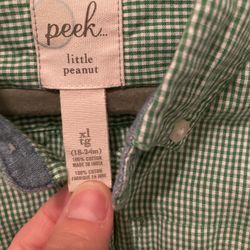 Green Checkered Long Sleeve Shirt 18-24months Toddler Boy Thumbnail