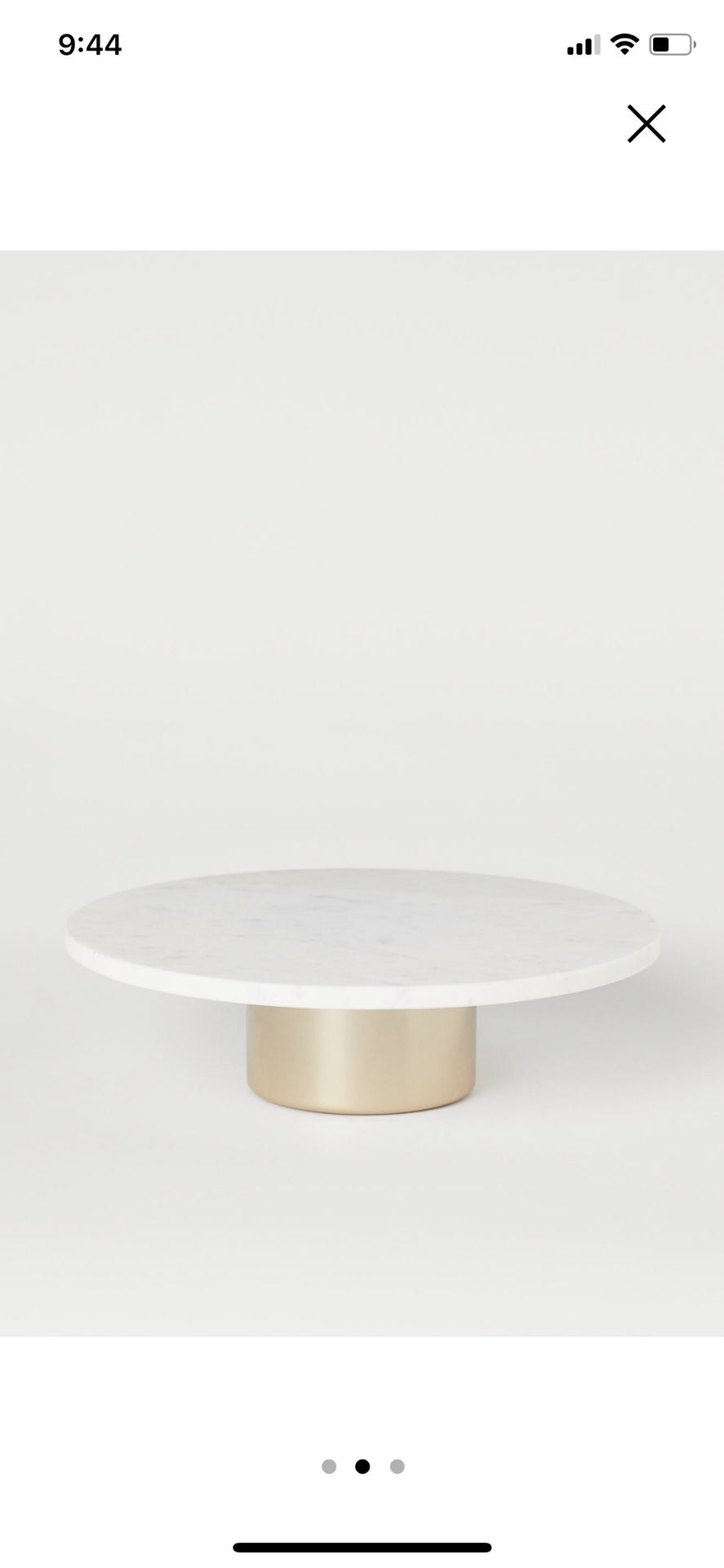 Gold and Marble Cake Stand 11” Diameter