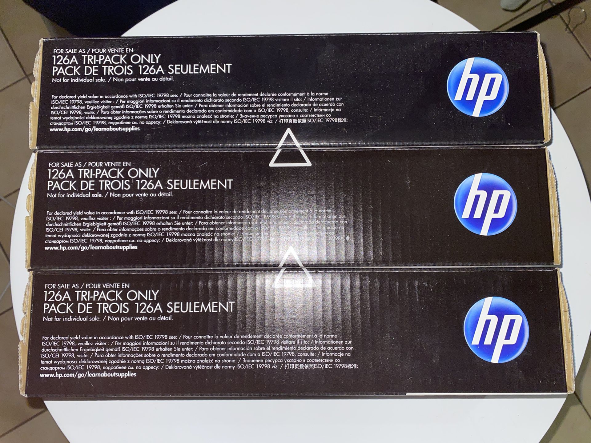 NIB HP 126A 3-Pack Genuine LaserJet Toner Cartridges Cyan, Magenta, & Yellow CF341A