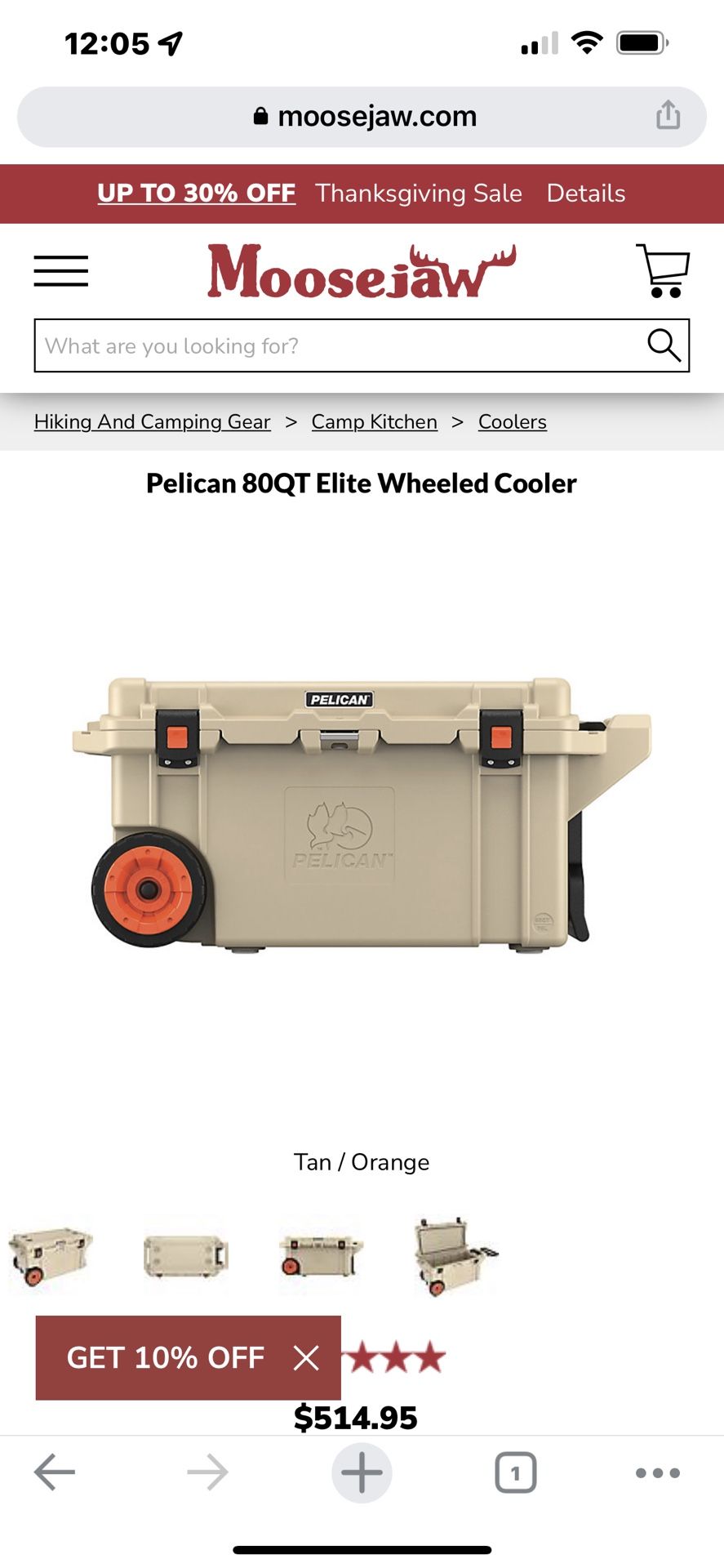 Pelican 80ct Elite Cooler Tan NEW