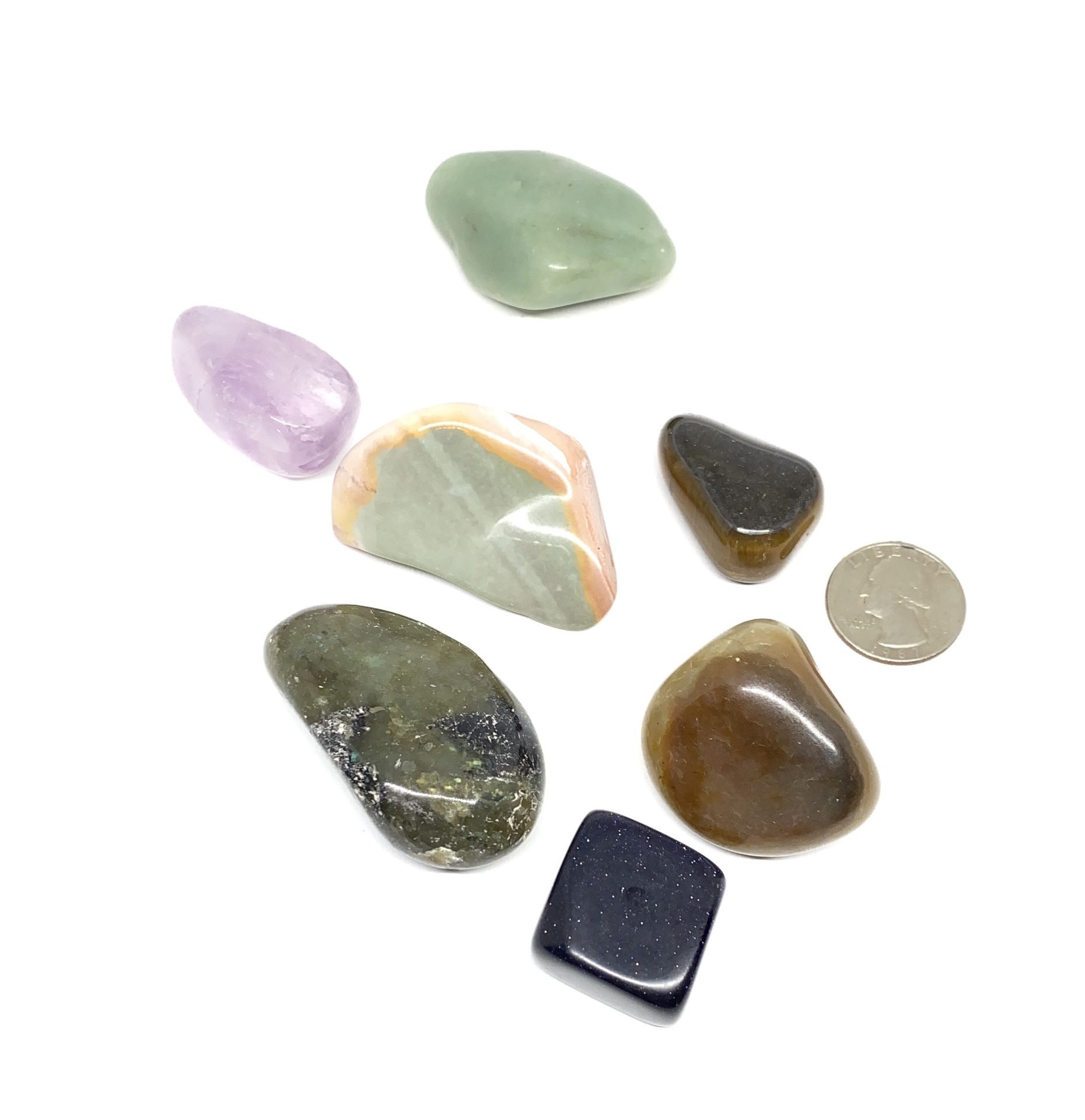 Set Of 7 Polished Stones 261g Total