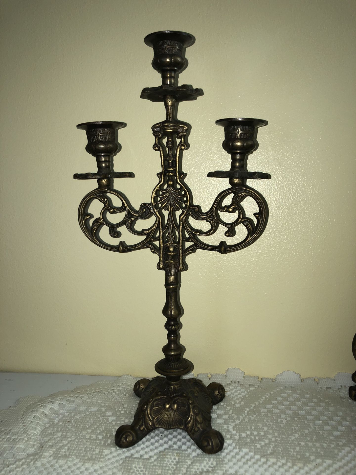 Antique Mantle Clock w/ Candelabra