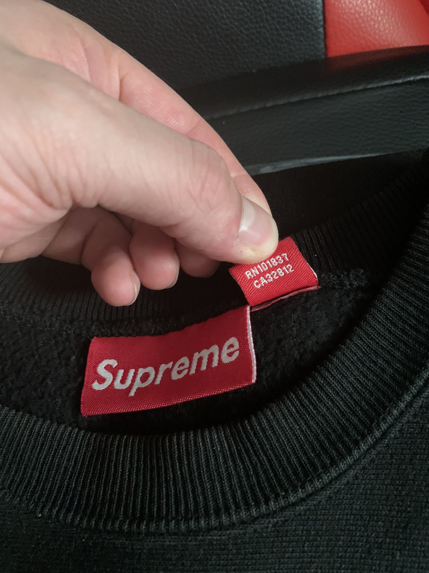 Supreme black crewneck FW15
