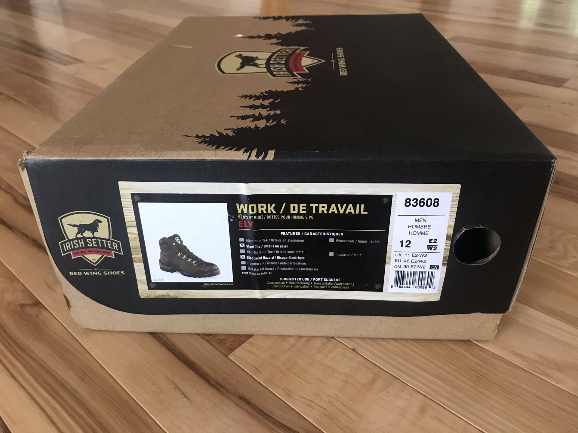Red Wing Boots(Leather), Irish Setter . Steel Toe Safety Boots !! Size 12 , Brand New in Box !!!!