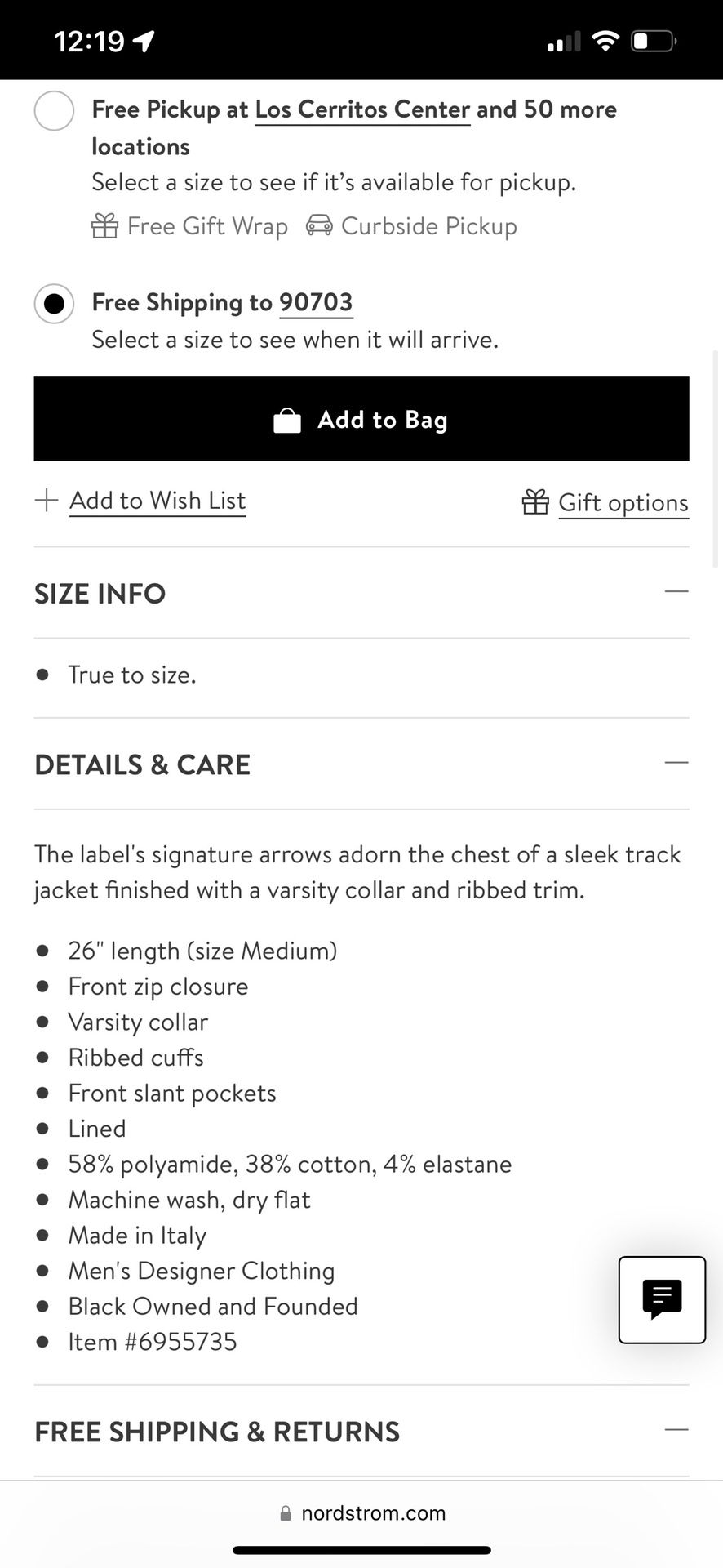 Off White Aarow Logo Zip Front Track Jacket