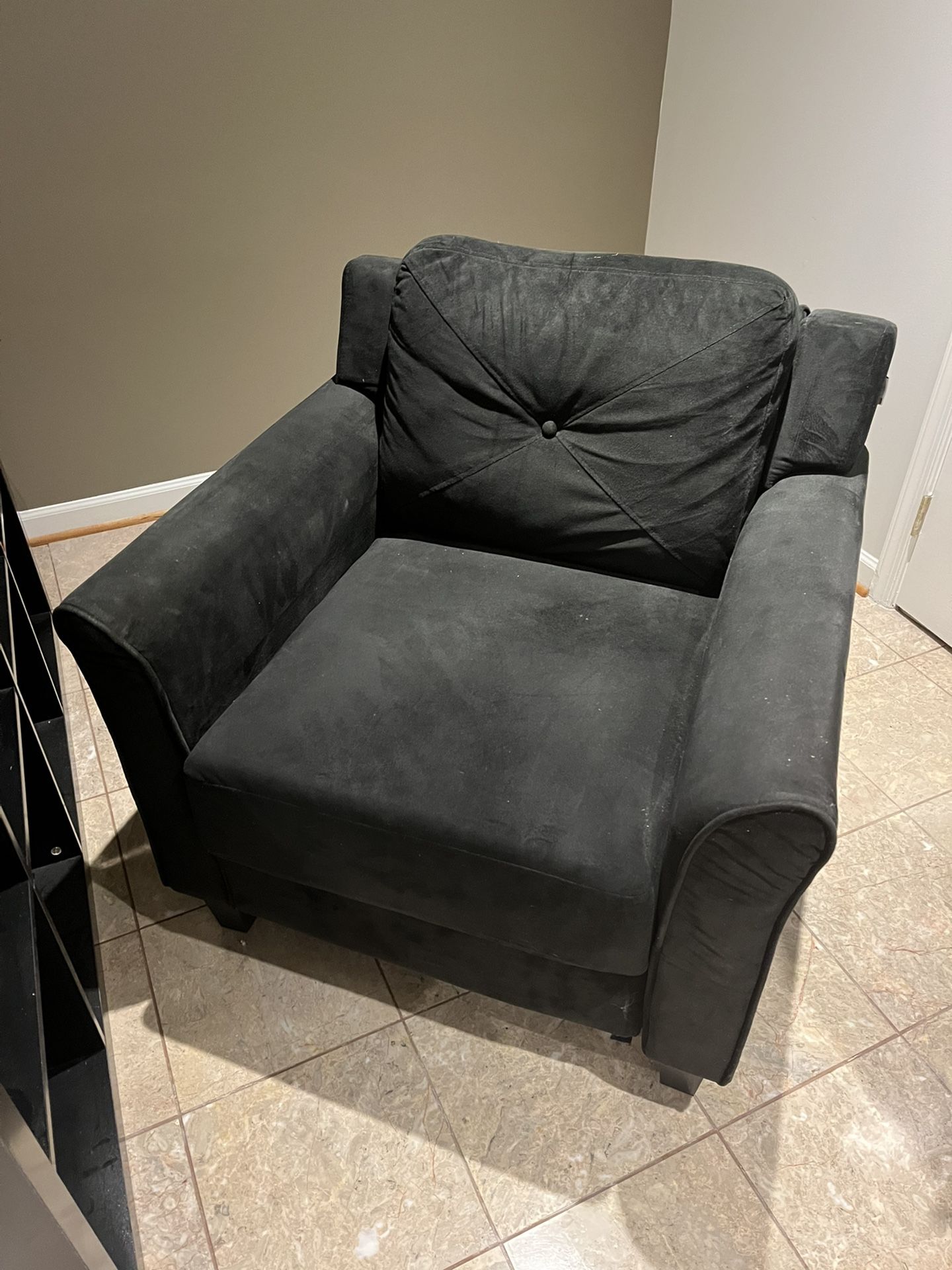 Black Velvet Armchair