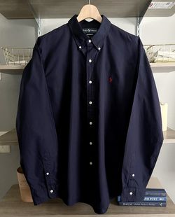 New! Mens Polo Ralph Lauren Button down Size XL retail $98 Custom fit. Lightweight classic. Color Navy blue with classic red pony. Thumbnail