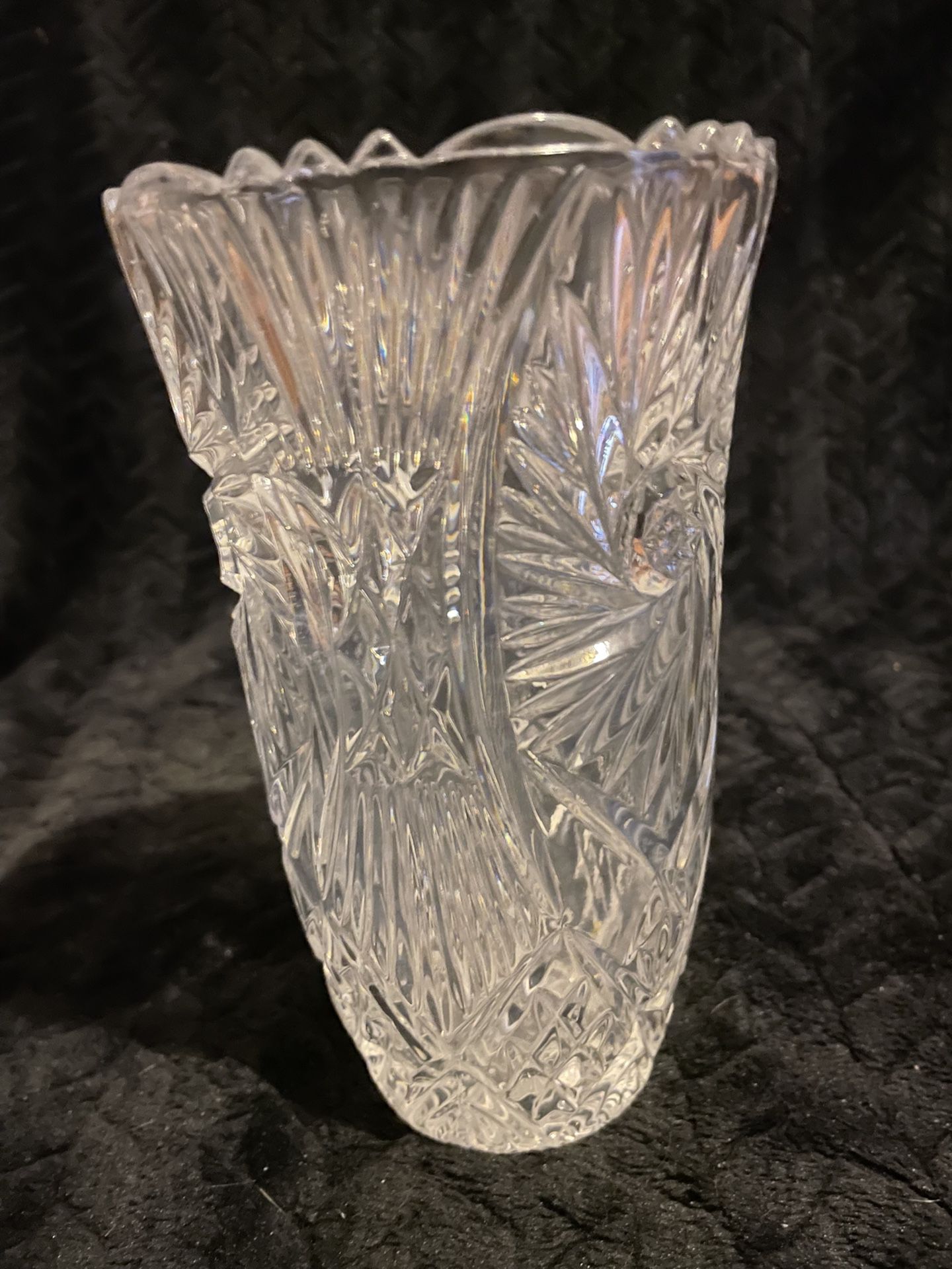 Vintage Flower Pressed Glass Vase
