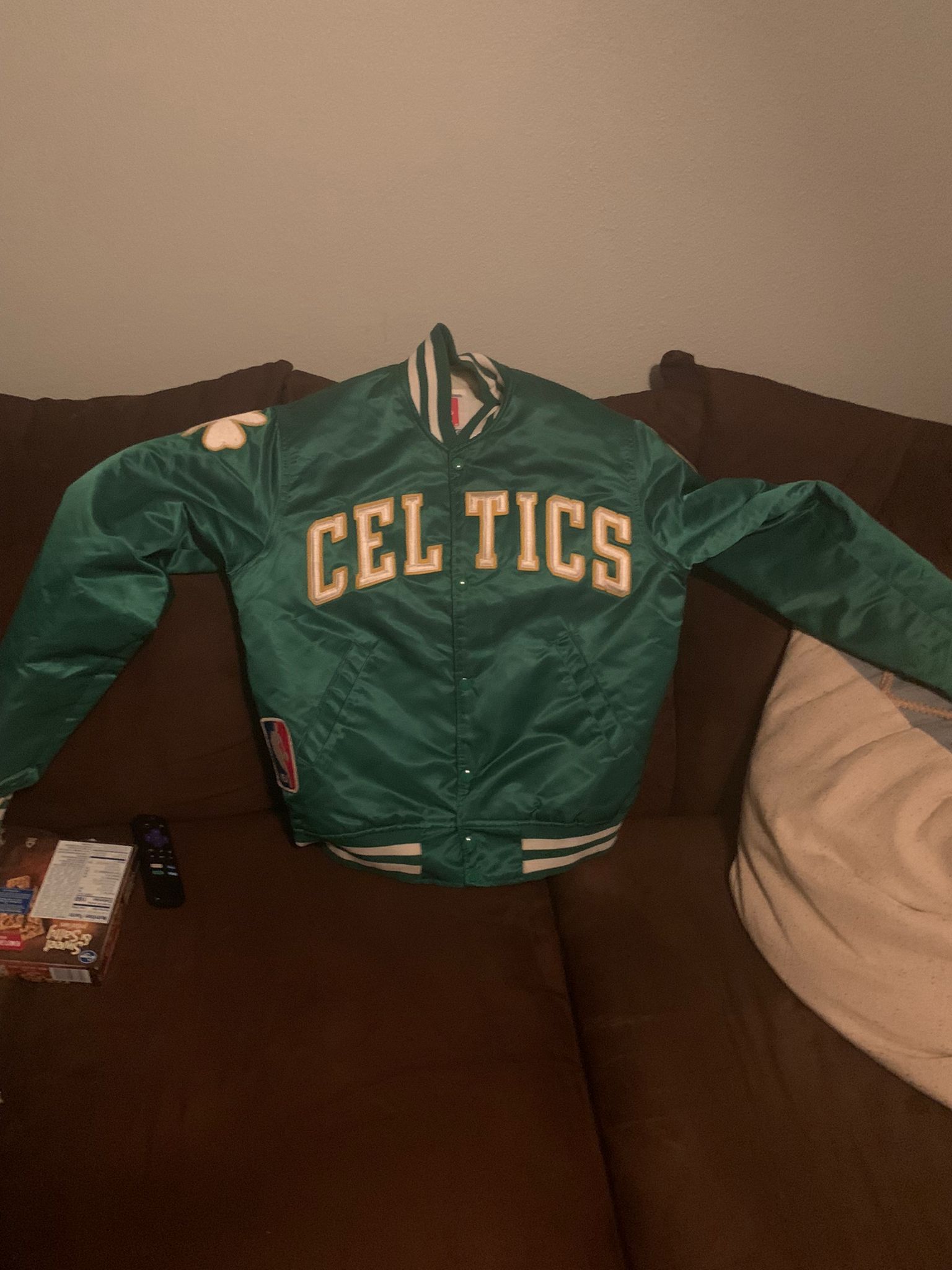 Rare Vintage Starter Satin Bomber Jacket 1980s 90s Boston Celtics Nba