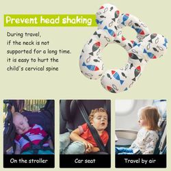 Baby Travel Pillow, Toddler Comfortable Sleeping Headrest, Infant Head and Neck Support Cushion for Car Seat and Stroller (White Fish)   Product Descr Thumbnail