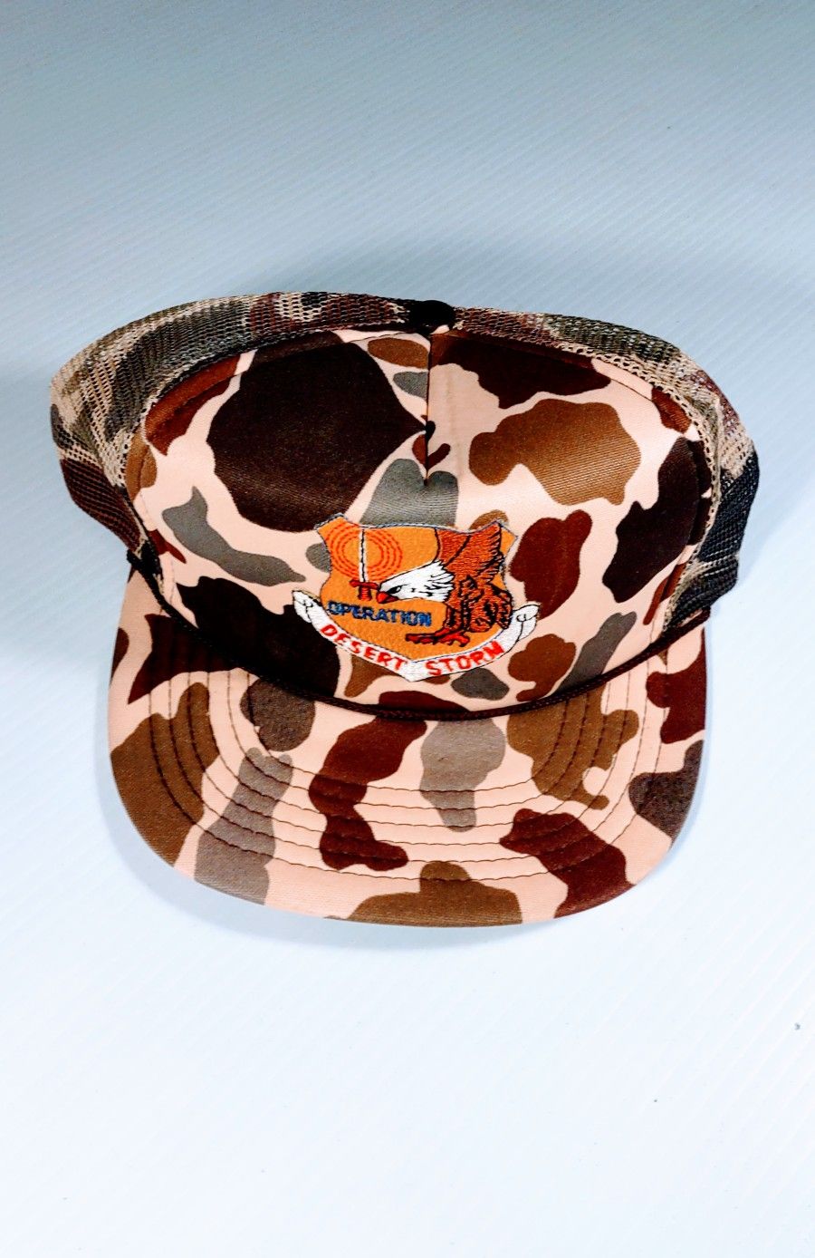 Vintage 90s Operation Desert Storm Duck Camouflage Snap Back Trucker Hat