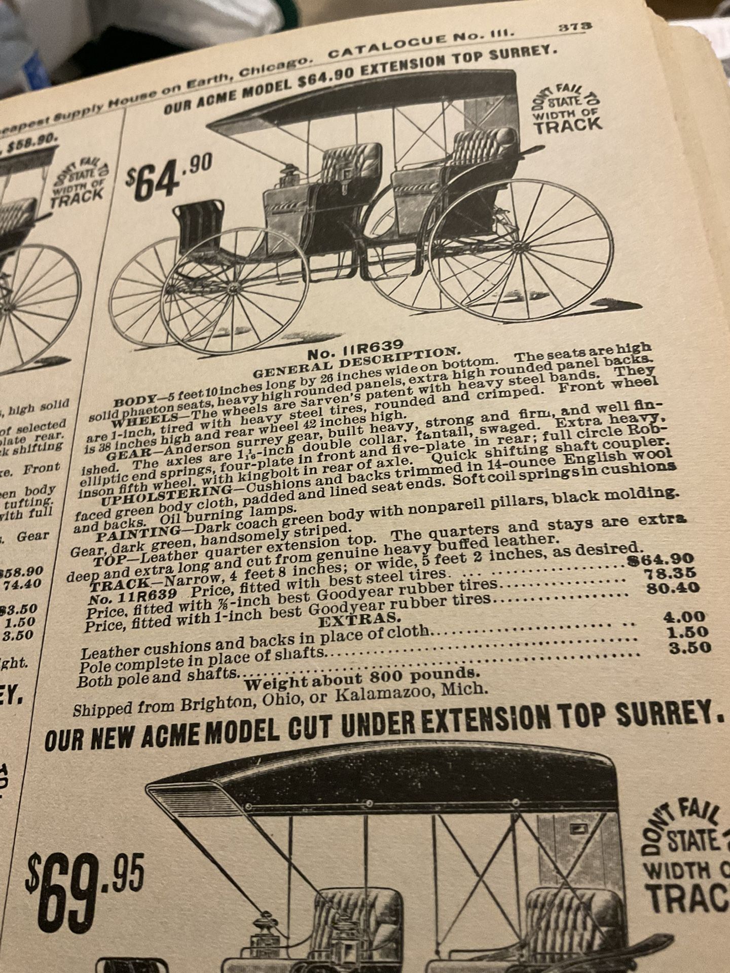 1969 REPRO OF A 1902 SEARS, ROEBUCK CATALOG./OVER 1100 PAGES OF FASCINATING ITEMS & PRICES