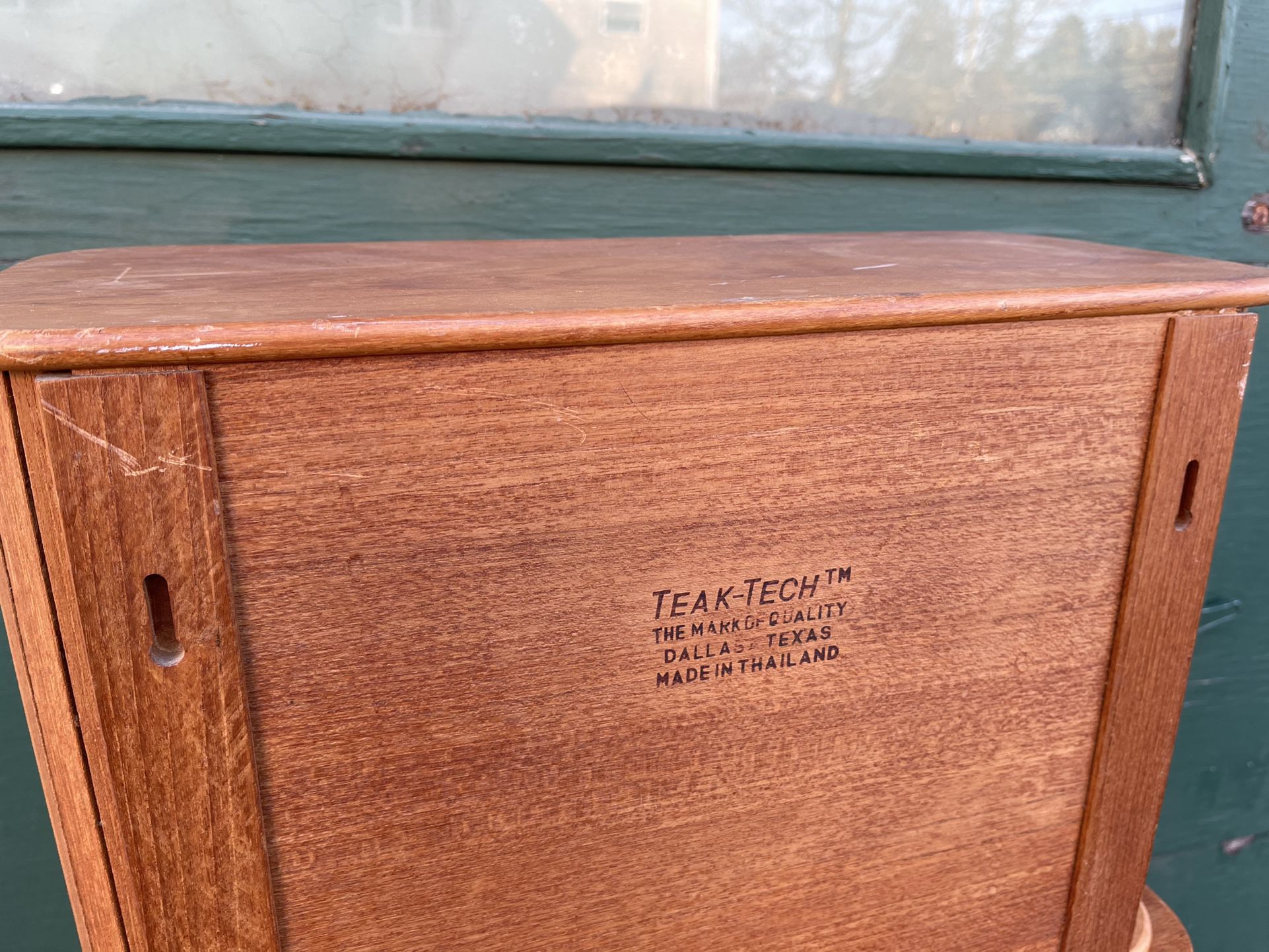 Vintage MCM Teak Tech Tambour Storage Cabinets 