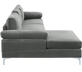 BRAND NEW Grey Velvet Sectional Sofa Couch Thumbnail