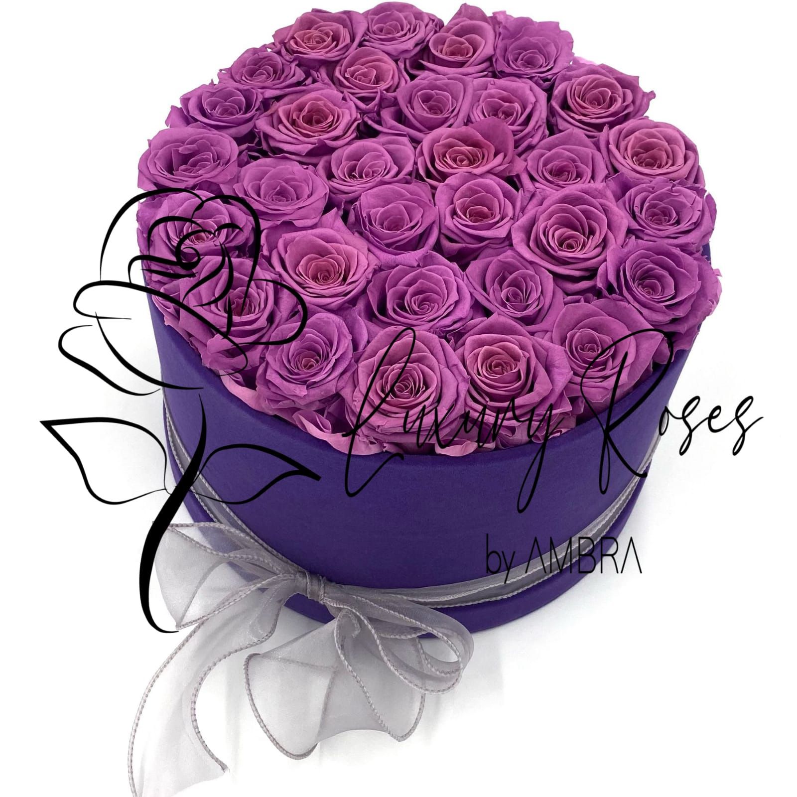 Eternal velvet box roses real preserved roses purple flowers immortal roses anniversary birthday immortal lasting Velvet Box Present