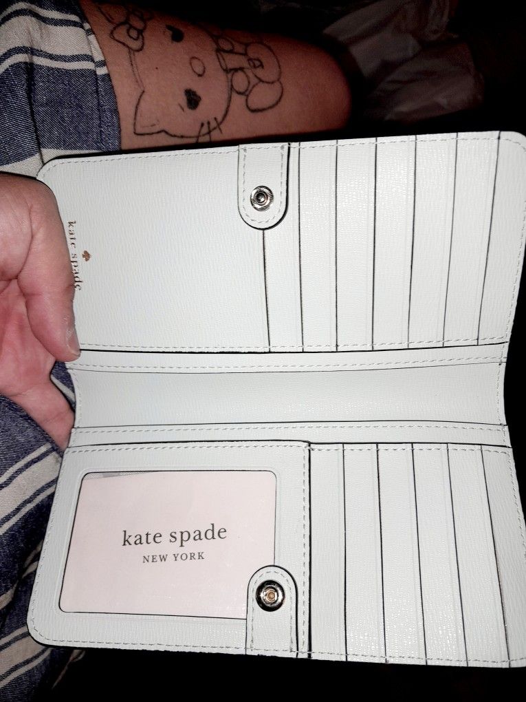 Beautiful Black/baby Blue Kate Spade Handbag & Wallet