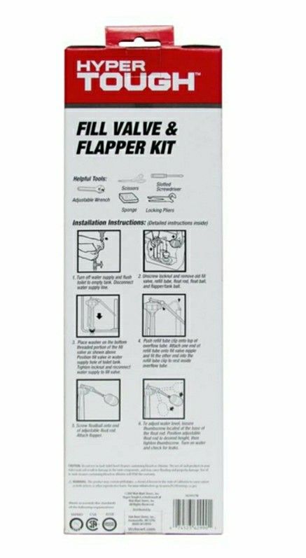 Hyper Tough Complete Toilet Repair Kit with Fill Valve and Flapper NEW